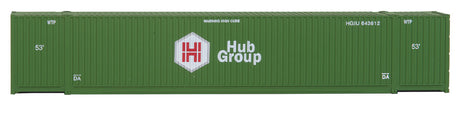 53' Singamas Corrugated Side Container - Ready to Run -- Hub Group (green, white, red)-5