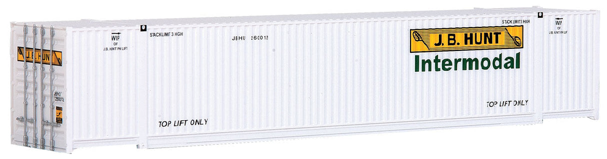 53' Singamas Corrugated Side Container - Ready to Run -- J.B. Hunt Intermodal (white, yellow, green)-1
