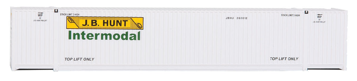53' Singamas Corrugated Side Container - Ready to Run -- J.B. Hunt Intermodal (white, yellow, green)-5