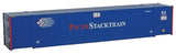 53' Singamas Corrugated Side Container - Ready to Run -- Pacer Stacktrain (blue, white, red)-1
