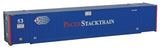 53' Singamas Corrugated Side Container - Ready to Run -- Pacer Stacktrain (blue, white, red)-2