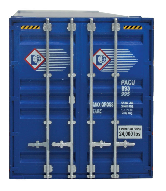 53' Singamas Corrugated Side Container - Ready to Run -- Pacer Stacktrain (blue, white, red)-3