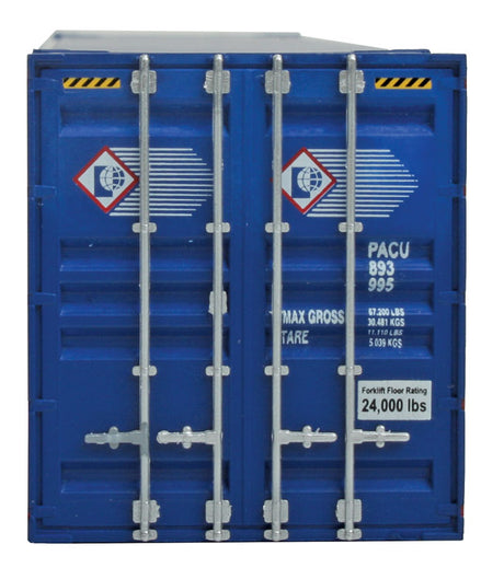 53' Singamas Corrugated Side Container - Ready to Run -- Pacer Stacktrain (blue, white, red)-3