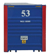 53' Singamas Corrugated Side Container - Ready to Run -- Pacer Stacktrain (blue, white, red)-4