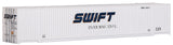 53' Singamas Corrugated Side Container - Ready to Run -- Swift (white, blue)-1
