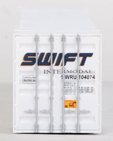 53' Singamas Corrugated Side Container - Ready to Run -- Swift (white, blue)-3