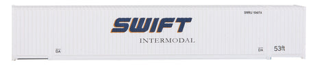 53' Singamas Corrugated Side Container - Ready to Run -- Swift (white, blue)-5