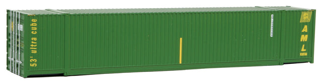 53' Singamas Corrugated-Side Container - Ready to Run -- Alaska Marine Lines (green, yellow)-1