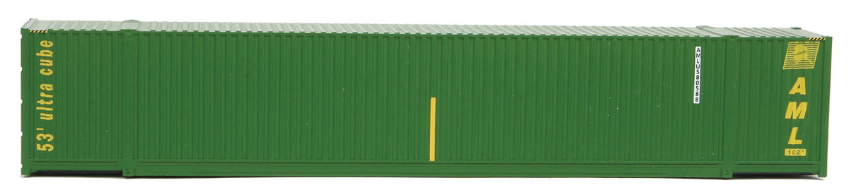 53' Singamas Corrugated-Side Container - Ready to Run -- Alaska Marine Lines (green, yellow)-2