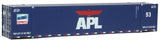 53' Singamas Corrugated-Side Container - Ready to Run -- American President Lines (blue, white, red; Lower Sill Stripes)-1