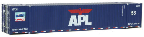 53' Singamas Corrugated-Side Container - Ready to Run -- American President Lines (blue, white, red; Lower Sill Stripes)-1