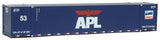 53' Singamas Corrugated-Side Container - Ready to Run -- American President Lines (blue, white, red; Lower Sill Stripes)-2