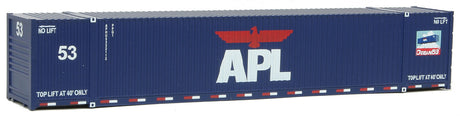 53' Singamas Corrugated-Side Container - Ready to Run -- American President Lines (blue, white, red; Lower Sill Stripes)-2