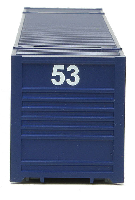 53' Singamas Corrugated-Side Container - Ready to Run -- American President Lines (blue, white, red; Lower Sill Stripes)-5