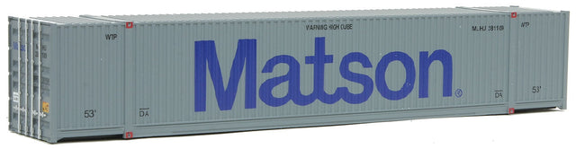 53' Singamas Corrugated-Side Container - Ready to Run -- Matson (gray, blue)-1