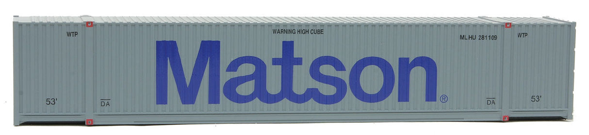 53' Singamas Corrugated-Side Container - Ready to Run -- Matson (gray, blue)-3