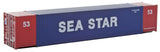 53' Singamas Corrugated-Side Container - Ready to Run -- Sea Star (blue, red, white)-1
