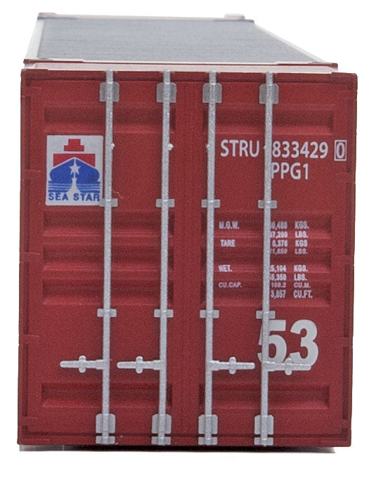 53' Singamas Corrugated-Side Container - Ready to Run -- Sea Star (blue, red, white)-4