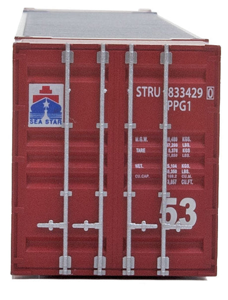 53' Singamas Corrugated-Side Container - Ready to Run -- Sea Star (blue, red, white)-4