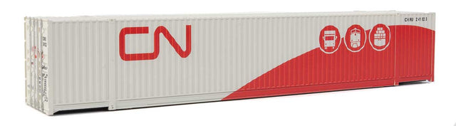 53' Singamas Corrugated-Side Container - Assembled -- Canadian National (gray, red; Three Modes, Noodle Logo)-1