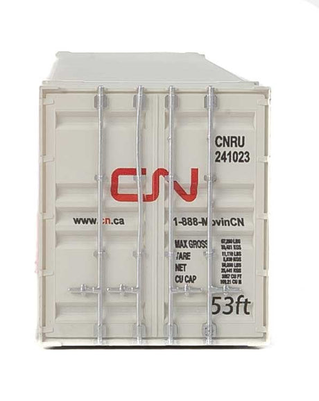 53' Singamas Corrugated-Side Container - Assembled -- Canadian National (gray, red; Three Modes, Noodle Logo)-4