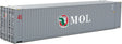 45' CIMC Container - Assembled -- Mitsui OSK (gray, white, red, green, Alligator Logo)-1
