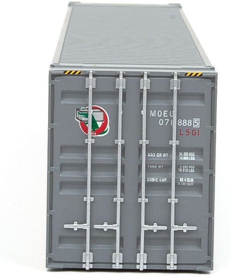 45' CIMC Container - Assembled -- Mitsui OSK (gray, white, red, green, Alligator Logo)-3