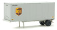 28' Container with Chassis 2-Pack - Assembled -- United Parcel Service (Modern Shield Logo; gray, brown, yellow)-1
