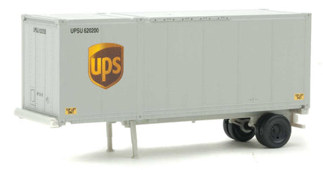28' Container with Chassis 2-Pack - Assembled -- United Parcel Service (Modern Shield Logo; gray, brown, yellow)-2