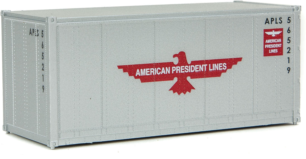 20' Smooth-Side Container - Ready to Run -- American President Lines (gray, red, white; Eagle Logo)-2
