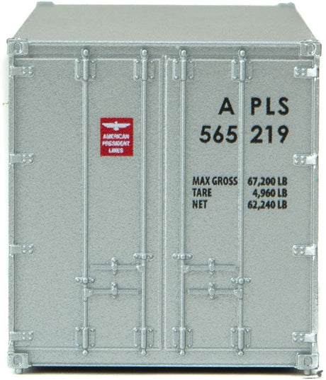 20' Smooth-Side Container - Ready to Run -- American President Lines (gray, red, white; Eagle Logo)-3