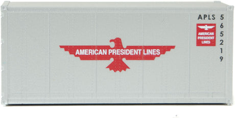 20' Smooth-Side Container - Ready to Run -- American President Lines (gray, red, white; Eagle Logo)-5