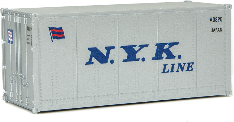 20' Smooth-Side Container - Ready to Run -- NYK Lines (gray, blue)-1