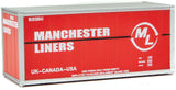 20' Smooth-Side Container - Ready to Run -- Manchester Liners (red, white)-2