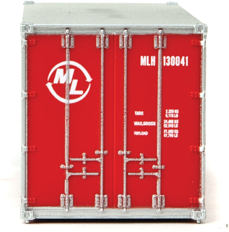 20' Smooth-Side Container - Ready to Run -- Manchester Liners (red, white)-3