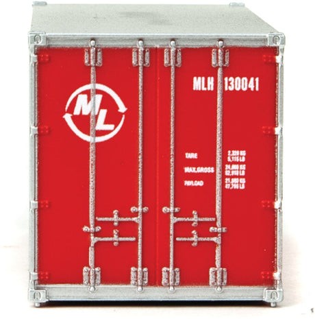 20' Smooth-Side Container - Ready to Run -- Manchester Liners (red, white)-3