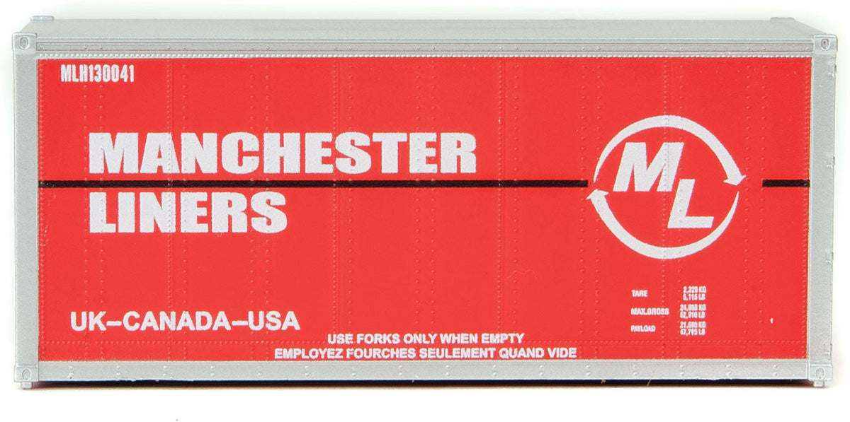 20' Smooth-Side Container - Ready to Run -- Manchester Liners (red, white)-5