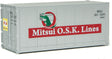 20' Smooth-Side Container - Ready to Run -- Mitsui OSK Lines (gray, Alligator Logo)-1