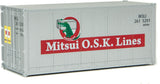 20' Smooth-Side Container - Ready to Run -- Mitsui OSK Lines (gray, Alligator Logo)-1
