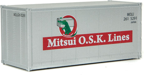 20' Smooth-Side Container - Ready to Run -- Mitsui OSK Lines (gray, Alligator Logo)-2