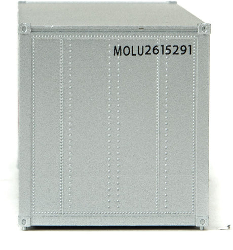 20' Smooth-Side Container - Ready to Run -- Mitsui OSK Lines (gray, Alligator Logo)-4