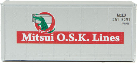 20' Smooth-Side Container - Ready to Run -- Mitsui OSK Lines (gray, Alligator Logo)-5