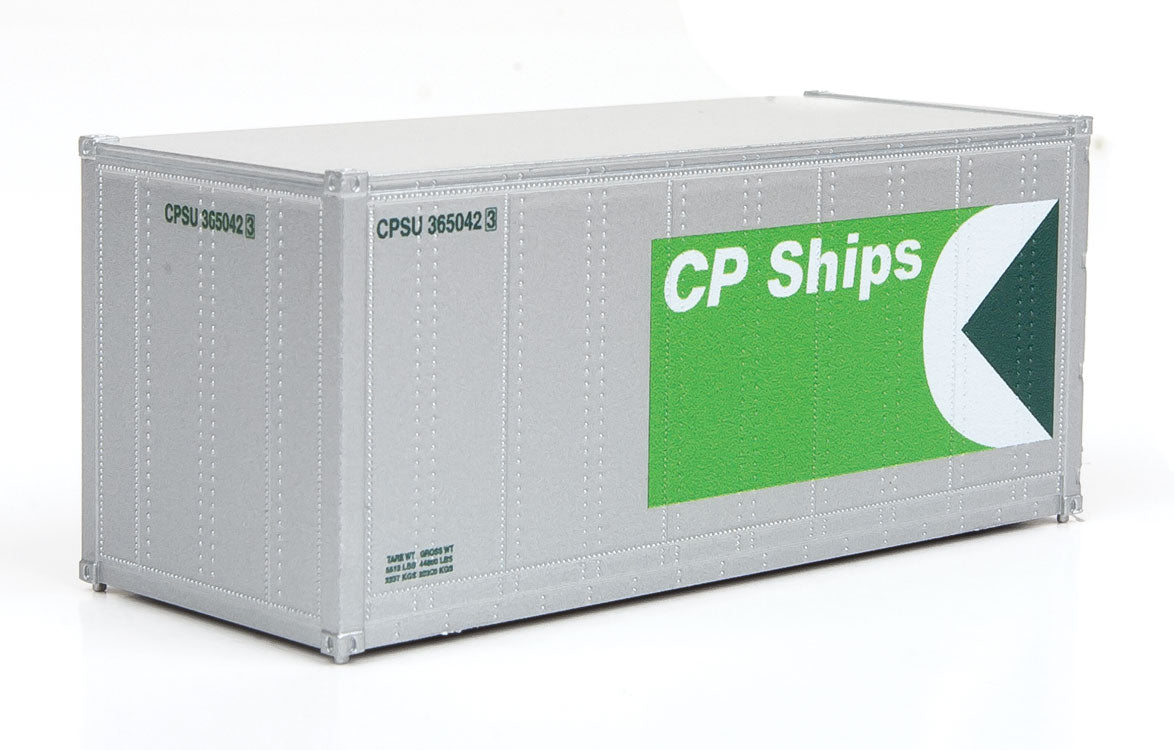 20' Smooth-Side Container - Ready to Run -- CP Ships (white, green)-2