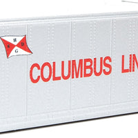 20' Smooth-Side Container - Ready to Run -- Columbus Line (white, red)