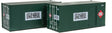 20' Smooth-Side Container with Right Side Door 2-Pack - Ready to Run -- Railway Express Agency #260095, 260097 (green, red; Unit Haul Logo)-1
