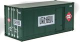 20' Smooth-Side Container with Right Side Door 2-Pack - Ready to Run -- Railway Express Agency #260095, 260097 (green, red; Unit Haul Logo)-4