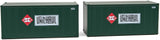 20' Smooth-Side Container with Right Side Door 2-Pack - Ready to Run -- Railway Express Agency #260095, 260097 (green, red; Unit Haul Logo)-7