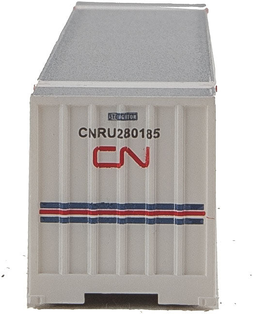 48' Ribbed Side Container - Assembled -- Canadian National (Laser Scheme; white, blue, red)-4