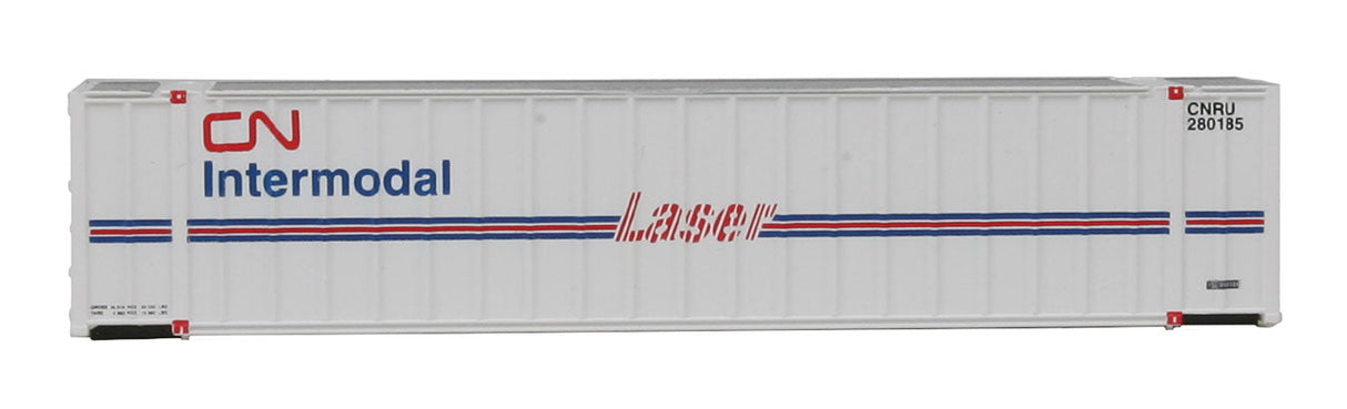 48' Ribbed Side Container - Assembled -- Canadian National (Laser Scheme; white, blue, red)-7