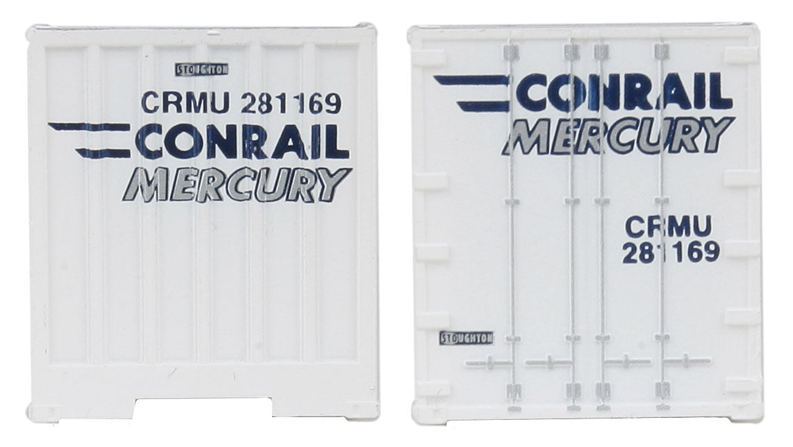 48' Ribbed Side Container - Assembled -- Conrail Mercury (white, blue, gray)-3